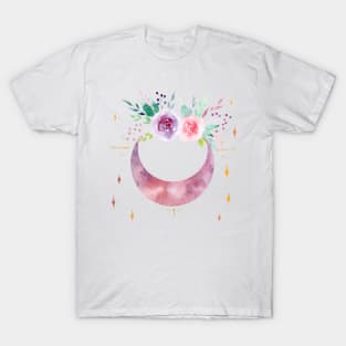 Roses moon watercolor T-Shirt